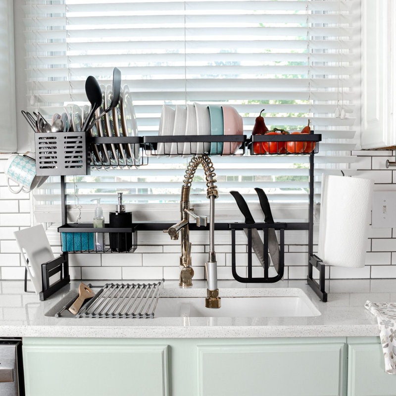 TOOLKISS Stainless Steel Over the Sink Dish Rack & Reviews Wayfair